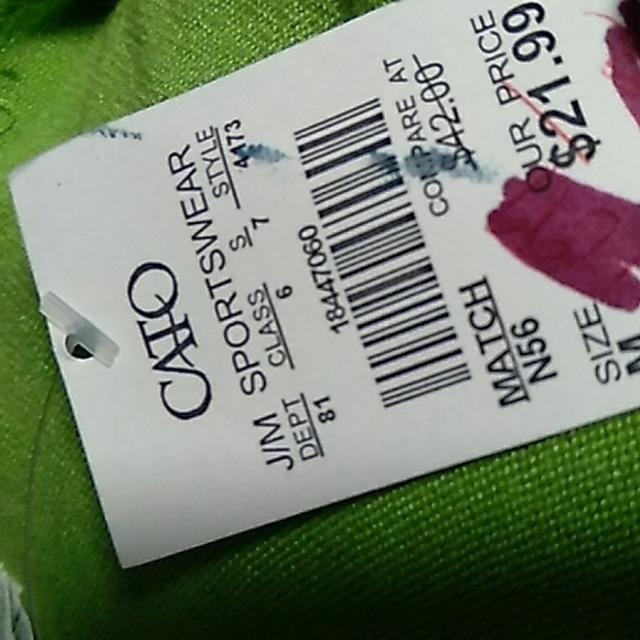 CATO NWT GREEN SHORT SLEEVE WOMENS SWEATER TOP. SIZE MEDIUM - Picture 7 of 7